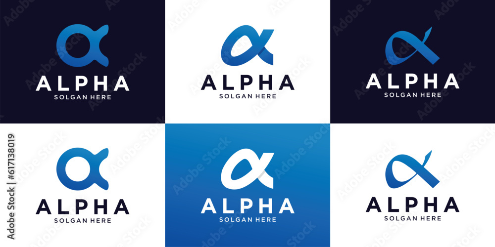 Alpha logo design modern inspiration