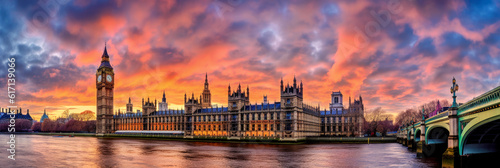 London panoramic view - UK - Generative AI
