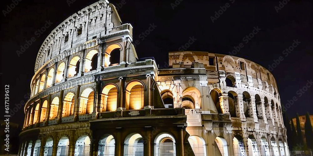 Rome panorama Italy - Generative AI