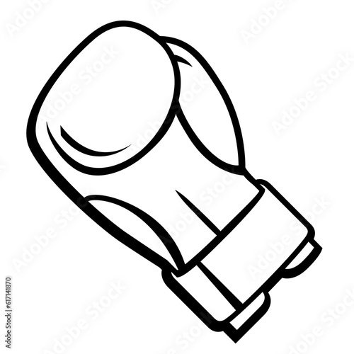 Boxing glove illustration. Box club item. Sport object in cartoon style.