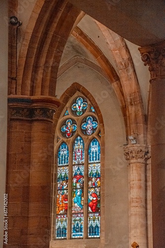 stained glass window in church © vardan