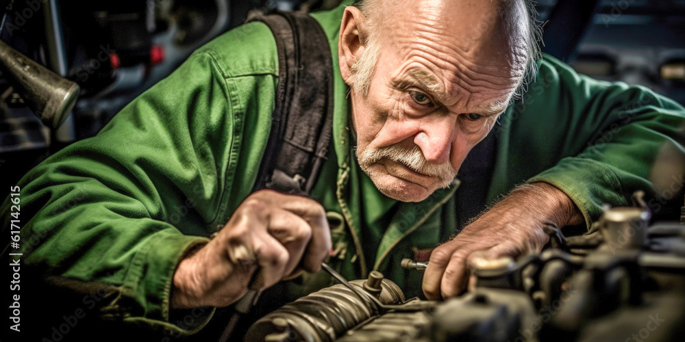 Obraz premium Fixing a damaged car - Generative AI