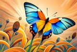 butterfly on flower generated by Ai
