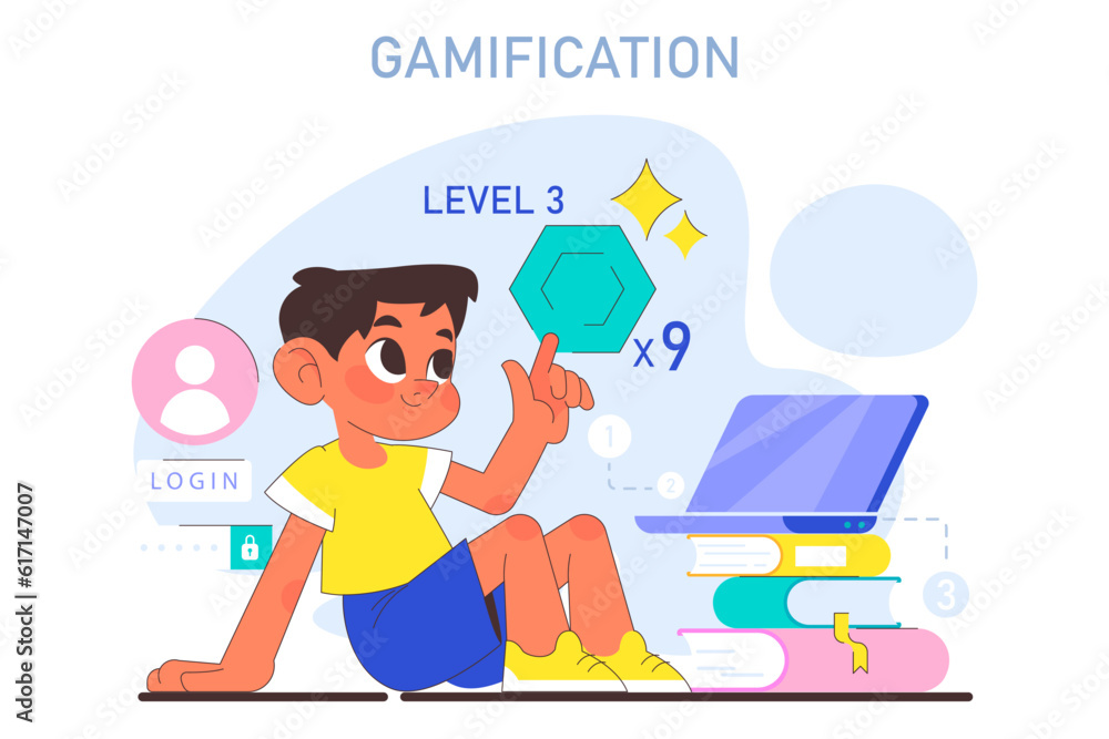 AI in children education. Little school girl gaining knowledge with help AI in children education. Little school girl gaining knowledge with help