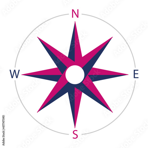 Compas and roses of winds icon isolated on background. Compass modern flat pictogram, business, marketing, internet, tourism concept. Trendy simple vector icon for website, constructions design.