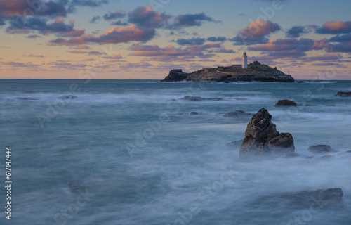 Godrevy lighthouse St Ives Bay Cornwall, UK