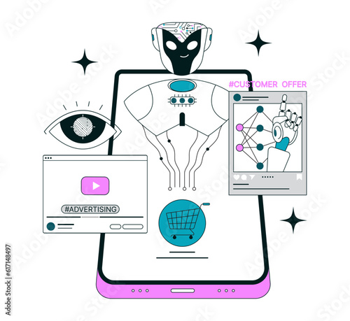 Native and personalized advertising. AI-based targeting asvertising.
