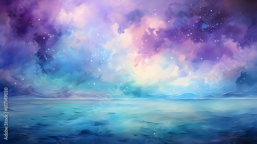Abstract bright glitter blue aqua and violet background © Yehhen Kutsenko
