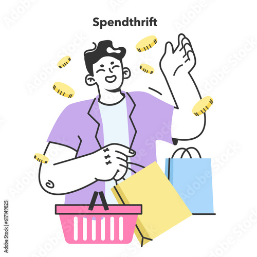 Spendthrift. Careless consumer behavior. Purchasing beyond the means.
