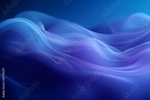 Abstract blue and purple smoke on blue background. Generative AI