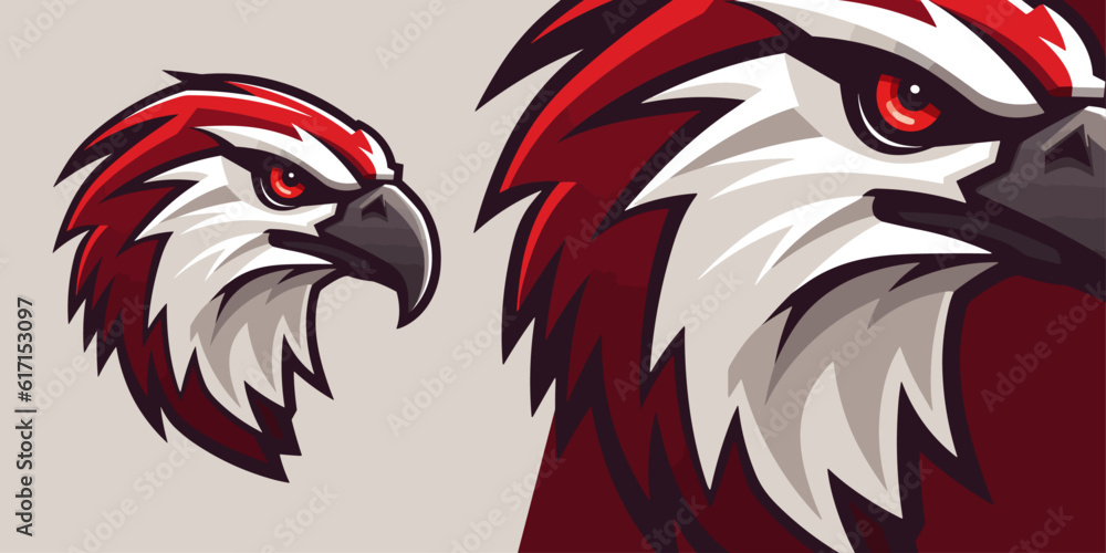 Obraz premium Red Falcon Logo: Striking Vector Illustration for Dominant and Competitive Teams