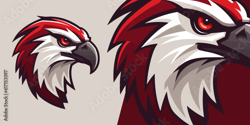 Red Falcon Logo: Striking Vector Illustration for Dominant and Competitive Teams