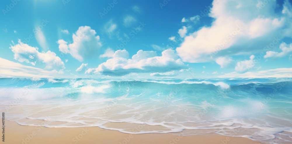 Tropical beach. Illustration AI Generative.