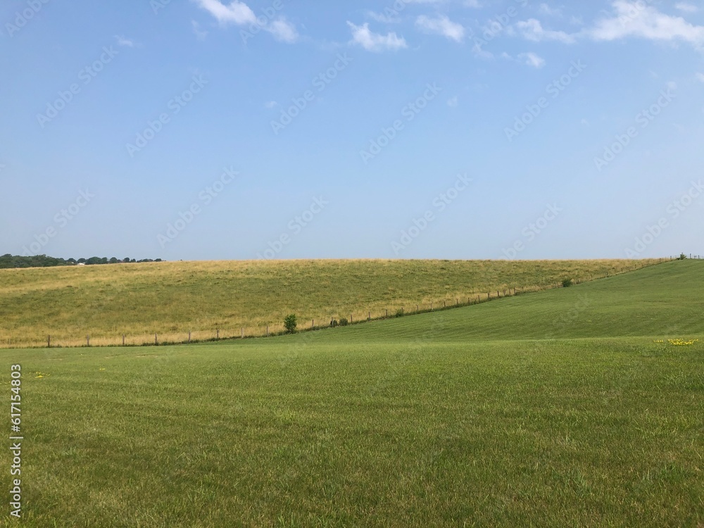 Farmland with blue sky