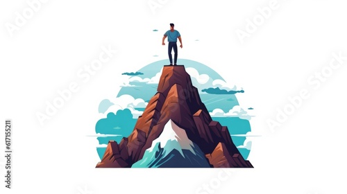 person on the top of mountain