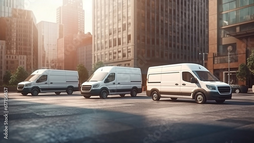 City delivery vans. Generative AI © Tatiana