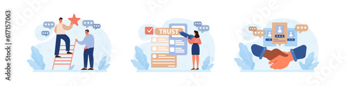Company credibility set. Brand reputation based on customer loyalty
