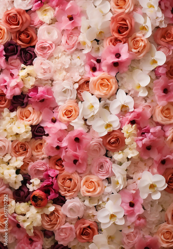 Flower backdrop, wallpaper, background, Generative AI © Wendy Barnett