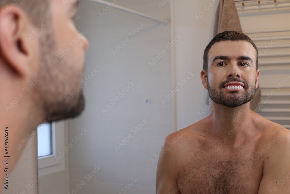 Fototapeta premium Man with severe inflamed gums 