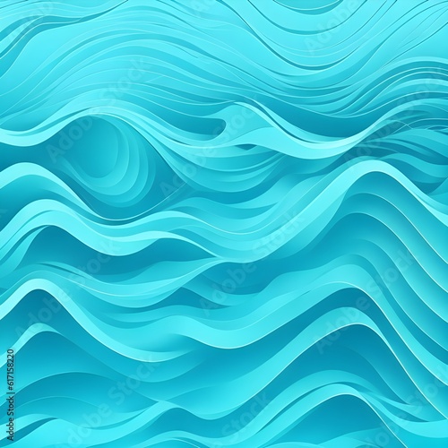  Graceful waves in shades of turquoise and aqua create a dynamic and soothing pattern  perfect as wall decor in relaxing places.