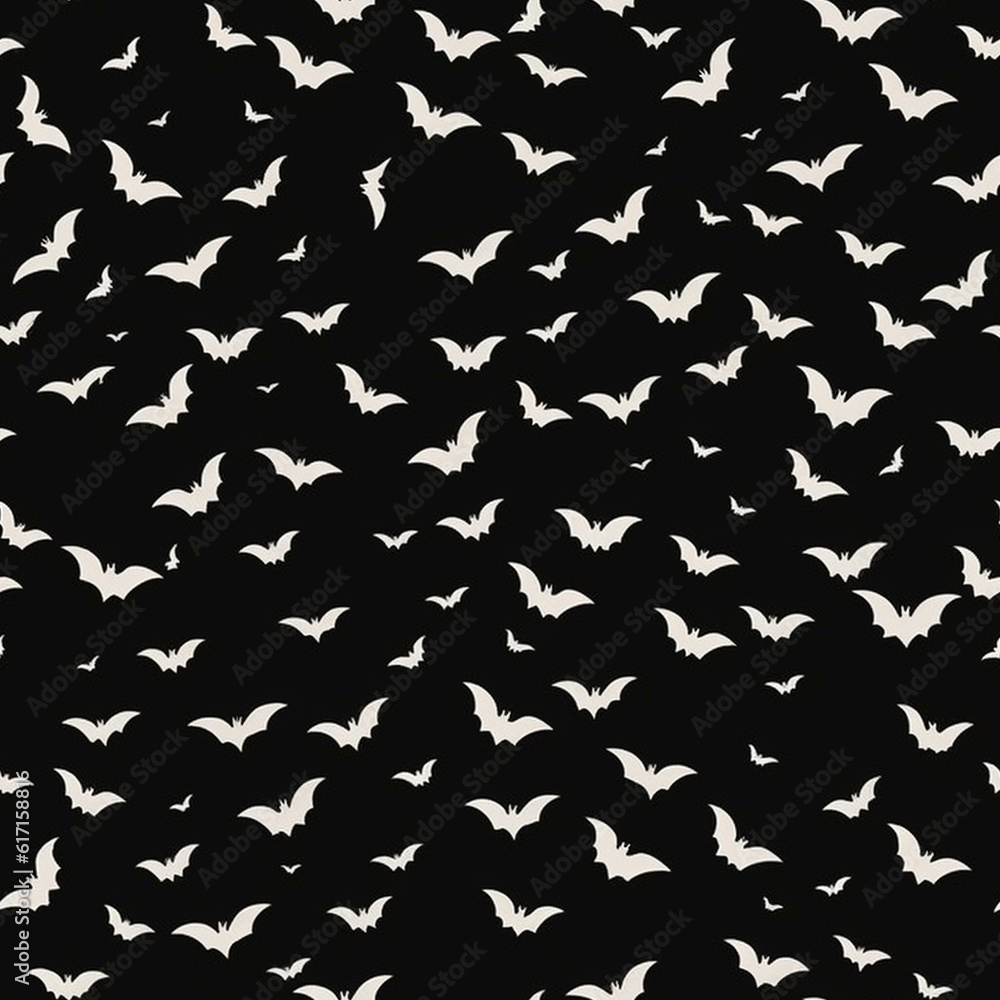 Fototapeta premium A Continuous Repeating Tile Pattern of Minimal Bats Design | Generative AI