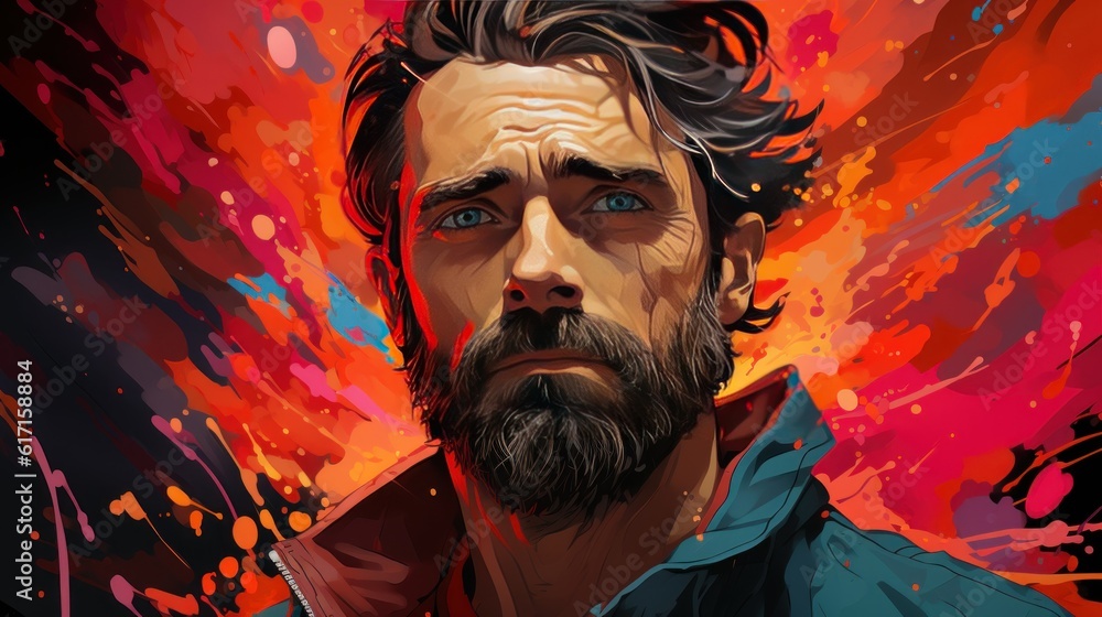 A character portrait from a creative illustration book stands out with its detailed lines and striking colours. It reflects the emotions and personality of the character A character portrait from a creative illustration book stands out with its detailed lines and striking colours. It reflects the emotions and personality of the character