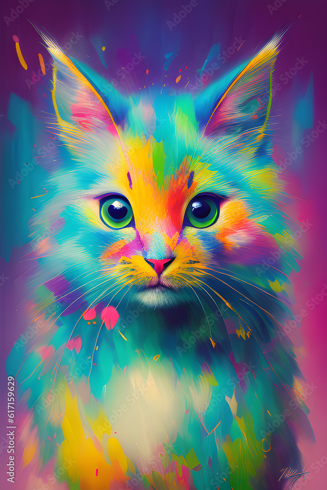 Rainbow Kitties Collection | High-Quality Images of Colorful Cats for Your Creative Design Projects