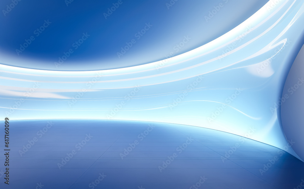 Obraz premium Interior abstract empty space blue environment for presentations. 