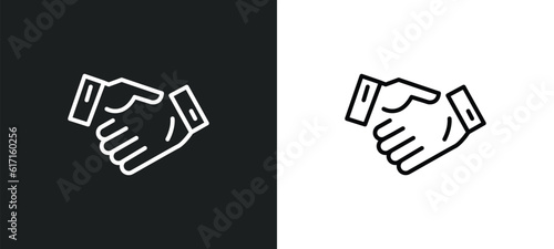 commitment line icon in white and black colors. commitment flat vector icon from commitment collection for web, mobile apps and ui.