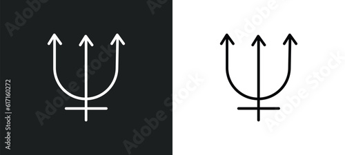 neptune line icon in white and black colors. neptune flat vector icon from neptune collection for web, mobile apps and ui.
