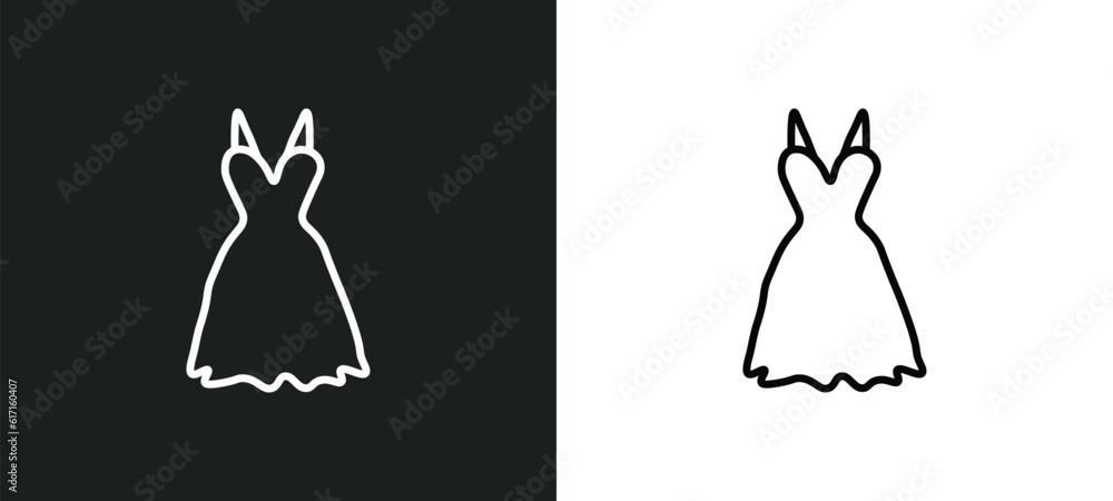 lace dress with belt line icon in white and black colors. lace dress with belt flat vector icon from lace dress with belt collection for web, mobile apps and ui.
