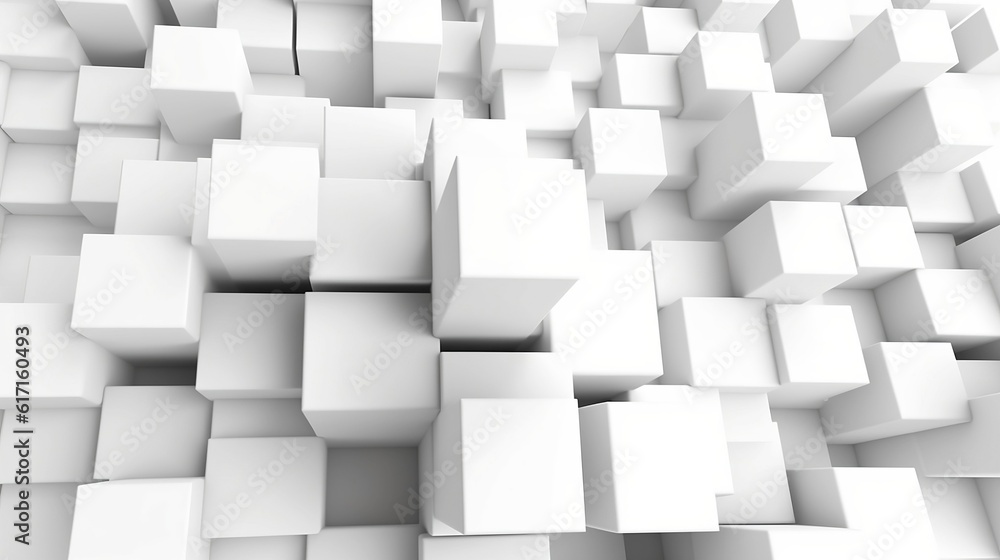 White cubes abstract background. Ai generative White cubes abstract background. Ai generative