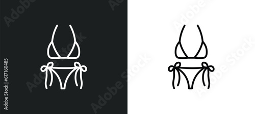 string bikini line icon in white and black colors. string bikini flat vector icon from string bikini collection for web, mobile apps and ui.