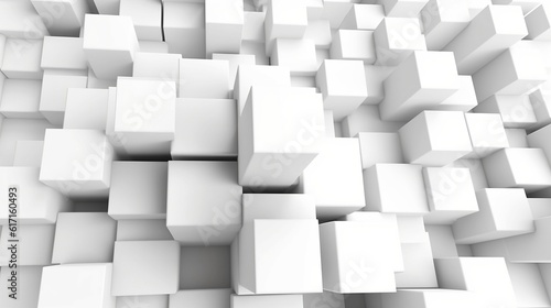 White cubes abstract background. Ai generative © DjoDee
