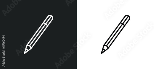 eyes makeup pencils line icon in white and black colors. eyes makeup pencils flat vector icon from eyes makeup pencils collection for web, mobile apps and ui.