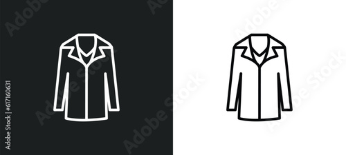 coat line icon in white and black colors. coat flat vector icon from coat collection for web, mobile apps and ui.