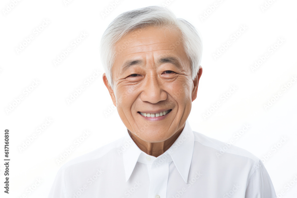 Beautiful person smiling in front of a white background ai generated Beautiful person smiling in front of a white background ai generated