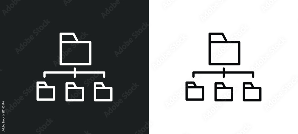 folder management line icon in white and black colors. folder management flat vector icon from folder management collection for web, mobile apps and ui. folder management line icon in white and black colors. folder management flat vector icon from folder management collection for web, mobile apps and ui.