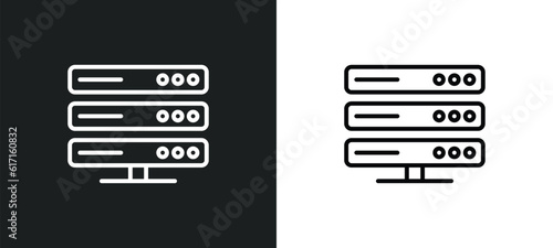 dns line icon in white and black colors. dns flat vector icon from dns collection for web, mobile apps and ui.