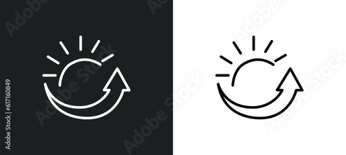 uptime line icon in white and black colors. uptime flat vector icon from uptime collection for web, mobile apps and ui.