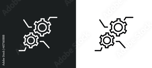 feature line icon in white and black colors. feature flat vector icon from feature collection for web  mobile apps and ui.