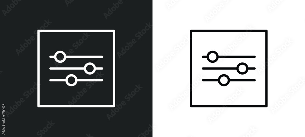 on slider line icon in white and black colors. on slider flat vector icon from on slider collection for web, mobile apps and ui. on slider line icon in white and black colors. on slider flat vector icon from on slider collection for web, mobile apps and ui.
