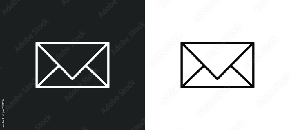 close envelope line icon in white and black colors. close envelope flat vector icon from close envelope collection for web, mobile apps and ui. close envelope line icon in white and black colors. close envelope flat vector icon from close envelope collection for web, mobile apps and ui.