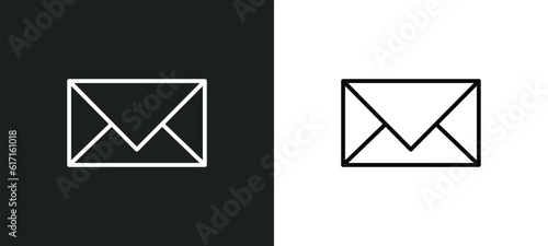 close envelope line icon in white and black colors. close envelope flat vector icon from close envelope collection for web, mobile apps and ui.