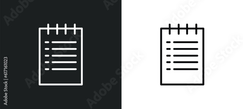 create list button line icon in white and black colors. create list button flat vector icon from create list button collection for web, mobile apps and ui.