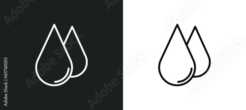 water drop line icon in white and black colors. water drop flat vector icon from water drop collection for web, mobile apps and ui.
