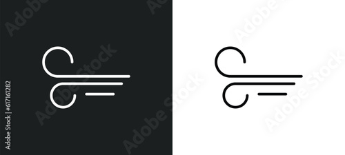 breeze line icon in white and black colors. breeze flat vector icon from breeze collection for web, mobile apps and ui.