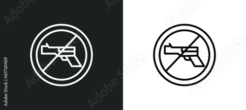 no shooting line icon in white and black colors. no shooting flat vector icon from no shooting collection for web, mobile apps and ui.