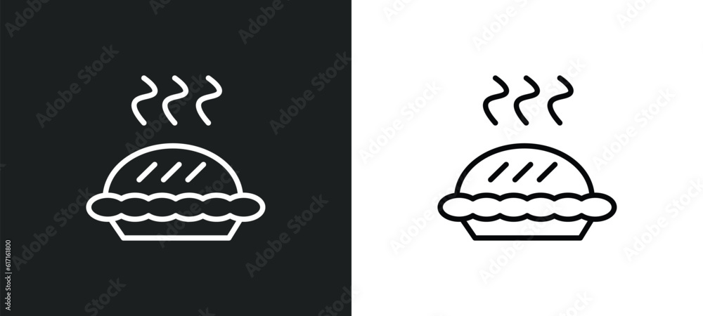 pumpkin pie line icon in white and black colors. pumpkin pie flat vector icon from pumpkin pie collection for web, mobile apps and ui. pumpkin pie line icon in white and black colors. pumpkin pie flat vector icon from pumpkin pie collection for web, mobile apps and ui.