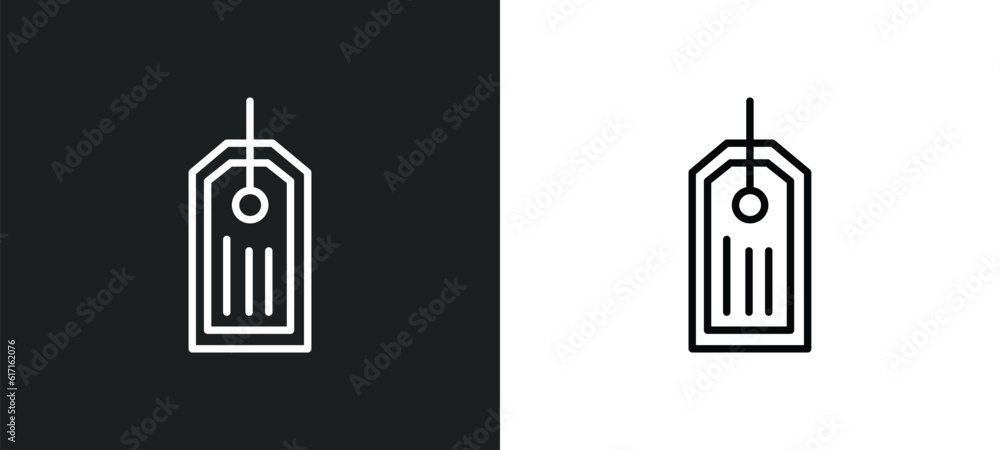 clothes label line icon in white and black colors. clothes label flat vector icon from clothes label collection for web, mobile apps and ui.